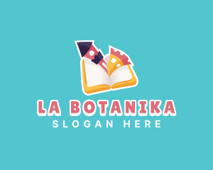 Learning - Book Castle Playground Kindergarten logo design