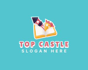 Book Castle Playground Kindergarten logo design