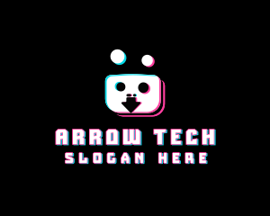 Arrow Glitch DJ logo design