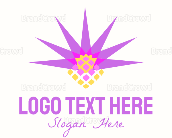 Abstract Festival Pineapple Shape Logo