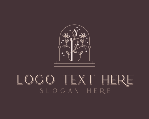 Decor - Elegant Floral Candle logo design