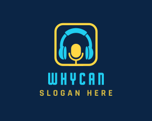 Microphone Podcast Headphone Logo