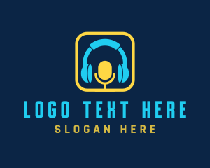 Sing - Microphone Podcast Headphone logo design