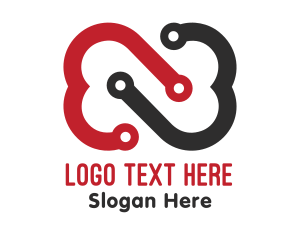 Black And Red - Tech Circuit Startup logo design
