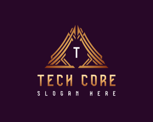 Cyber  Pyramid Triangle logo design