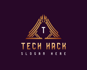 Cyber  Pyramid Triangle logo design