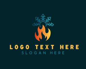 Flare - Camp Fire Snowflake logo design