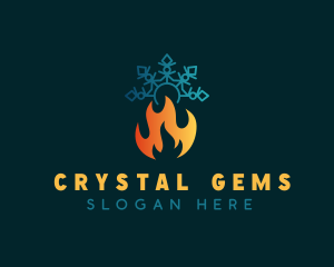 Camp Fire Snowflake logo design