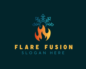 Camp Fire Snowflake logo design