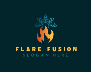 Flare - Camp Fire Snowflake logo design