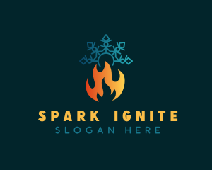 Camp Fire Snowflake logo design