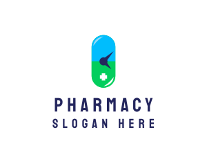 Pharmacy Capsule Clock  logo design