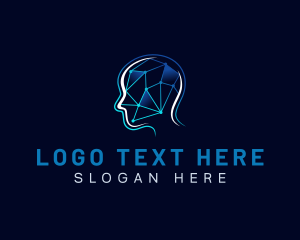 Intelligence - Tech Circuit Mental logo design