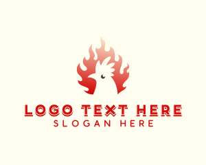 Rotisserie - Roasted Flame Chicken logo design