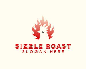 Roast - Roasted Flame Chicken logo design