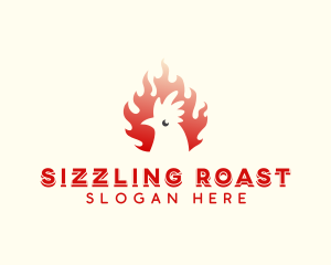 Roast - Roasted Flame Chicken logo design