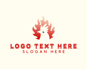 Bbq - Roasted Flame Chicken logo design