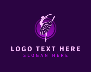 Female - Dancing Lady Ballerina logo design