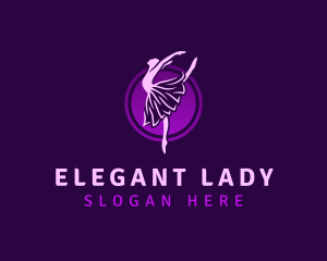 Lady - Dancing Lady Ballerina logo design