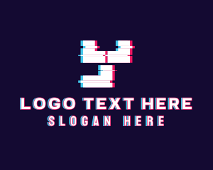 Cyberpunk - Digital Anaglyph Letter Y logo design