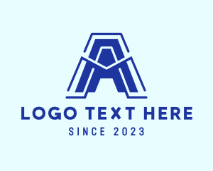 Technician - Futuristic Tech Letter A logo design