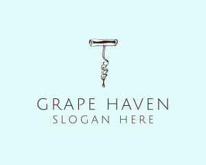 Vineyard - Wine Corkscrew Bar logo design