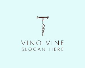 Wine - Wine Corkscrew Bar logo design