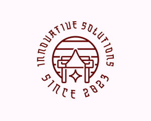Mausoleum - Asian Temple Architecture logo design