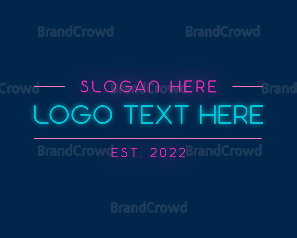 Fun Party Neon Wordmark Logo