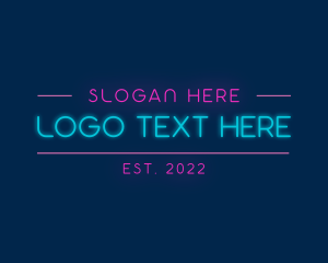 Modern - Fun Party Neon Wordmark logo design