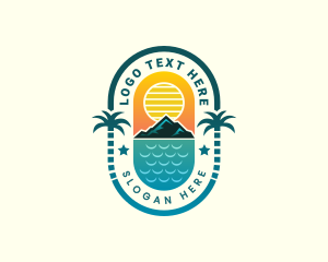 Beach Vacation Island logo design