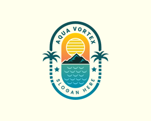 Beach Vacation Island Logo