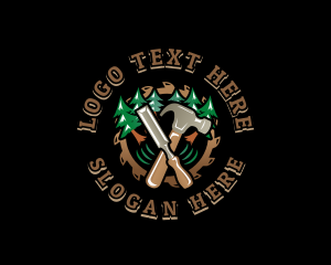 Lumber - Chisel Hammer Woodwork logo design