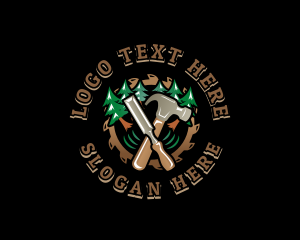 Wooden - Chisel Hammer Woodwork logo design