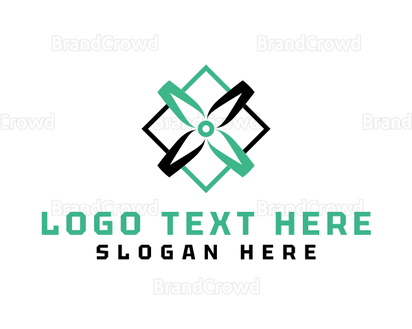 Flower Shape Windmill Logo