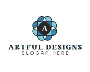 Geometric Floral Tile logo design