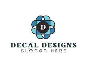 Geometric Floral Tile logo design