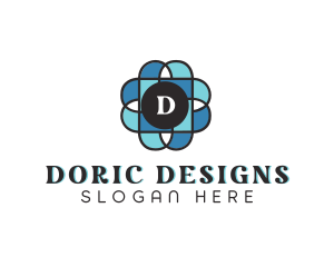 Geometric Floral Tile logo design