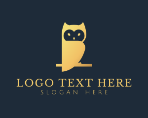Wise - Gold Owl Bird logo design