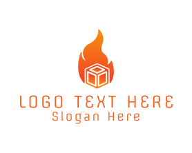 Fire - Orange Fire Box logo design