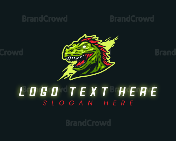 T-rex Dinosaur Gaming Logo