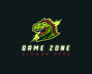 T-rex Dinosaur Gaming logo design