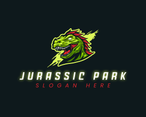 T-rex Dinosaur Gaming logo design