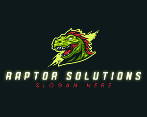 T-rex Dinosaur Gaming logo design