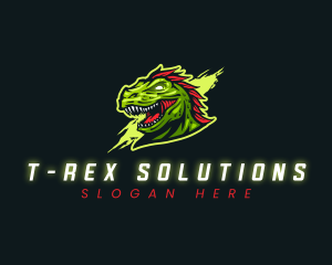 T-rex Dinosaur Gaming logo design