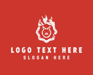 Barbecue - Grill BBQ Flame logo design