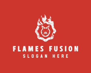 Grill BBQ Flame logo design