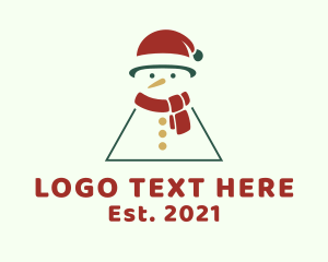 Christmas Lights - Holiday Christmas Snowman logo design