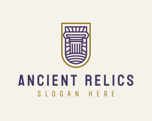 Ancient Column Pillar logo design