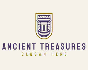 Ancient Column Pillar logo design